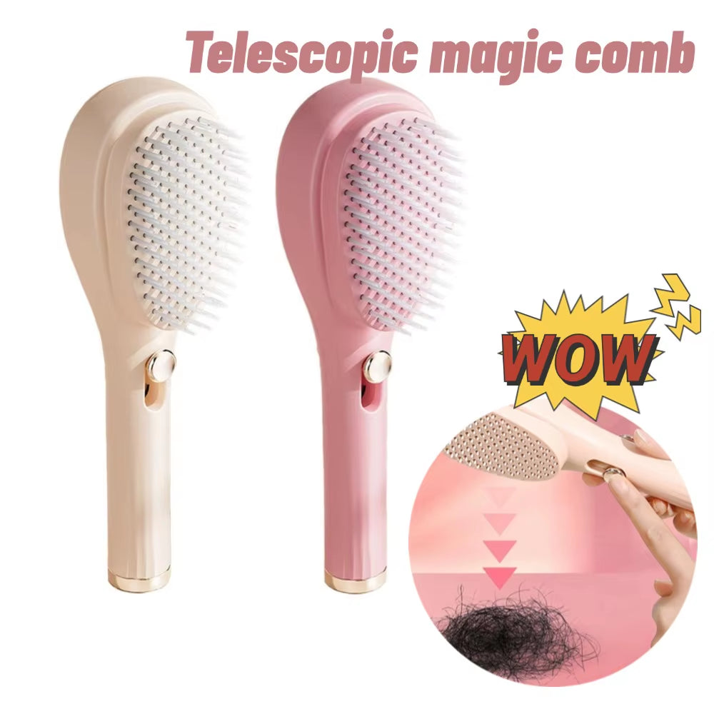 Magic Comb Hair Scalp - Self Cleaning Comb Portable Anti-Static Hair Comb, before and after 